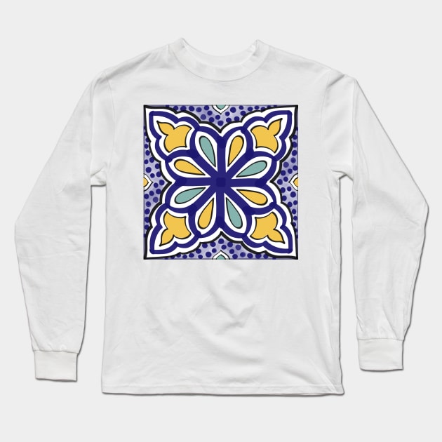 Geometric portuguese tile Long Sleeve T-Shirt by Marta crokis